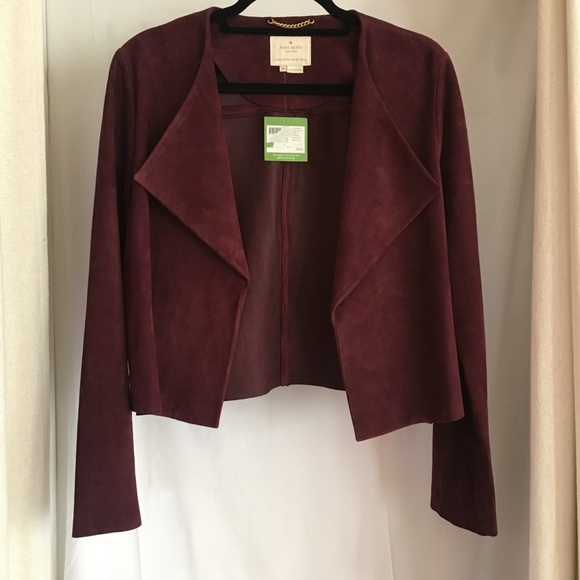 kate spade Jackets & Blazers - Kate Spade Burgundy Suede Jacket Medium New!